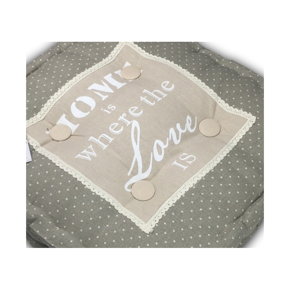 STUHLBEZUG HAUS- UND GARTENKISSEN FUTON PARIS HOME IS WHERE THE LOVE CM.45X45