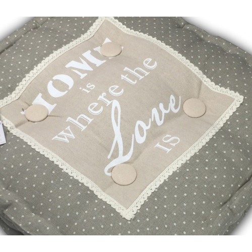 STUHLBEZUG HAUS- UND GARTENKISSEN FUTON PARIS HOME IS WHERE THE LOVE CM.45X45