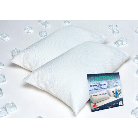 Paire de taies d’oreiller rafraîchissantes Ice-Touch 50x80 cm – Made in Italy