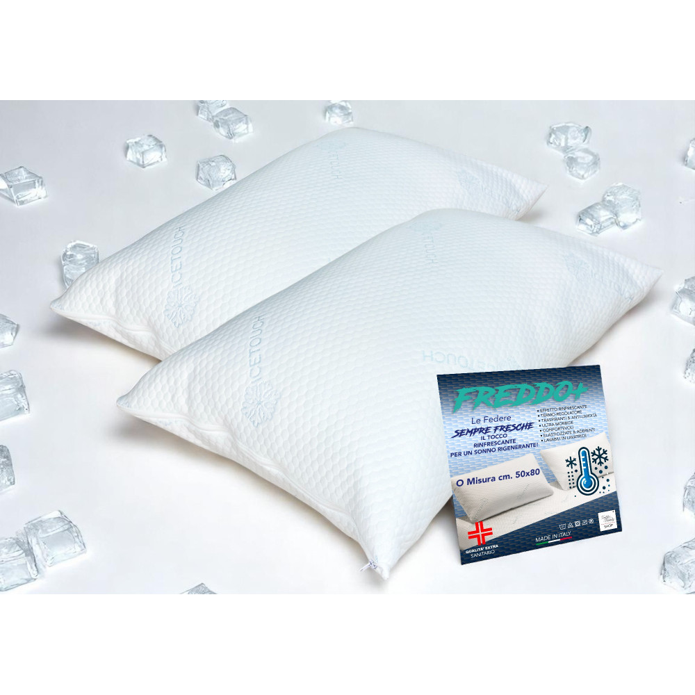 Coppia Federe Rinfrescanti Ice-Touch 50x80 cm – Made in Italy