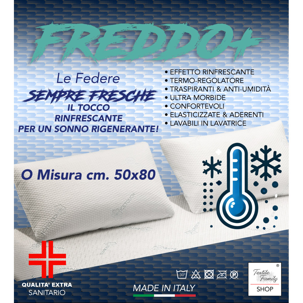 Paire de taies d’oreiller rafraîchissantes Ice-Touch 50x80 cm – Made in Italy