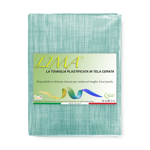 Acqua Marina plastic-coated tablecloth – Texture detail and glossy surface
