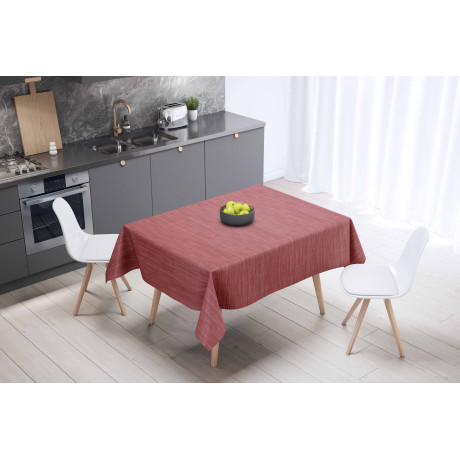 Mantel Rojo LIMA – Juego de vistas en cocina moderna – PVC efecto lino 2