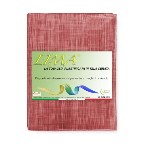Confezione tovaglia LIMA Rossa – Made in Italy, plastificata, lavabile