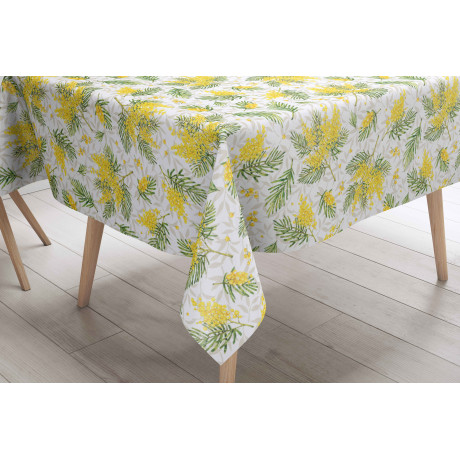 LIMA Mimosa tablecloth – View set in modern kitchen – PVC linen effect