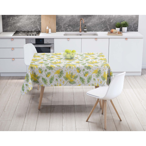 Tischdecke mit Mimosa-Rückseite – Rutschfestes Fleece-Detail für den Tisch