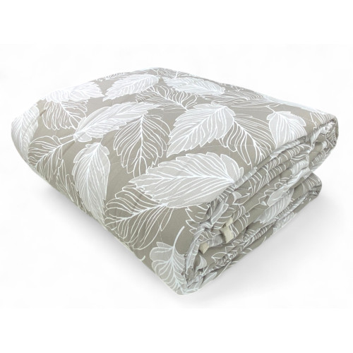 Beige Leaf Quilt - Colcha ligera de microfibra acolchada de entretiempo - Made in Italy