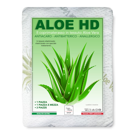 COPRIMATERASSO traversa ALOE VERA HD antiacaro e  anallergico MADE IN italy