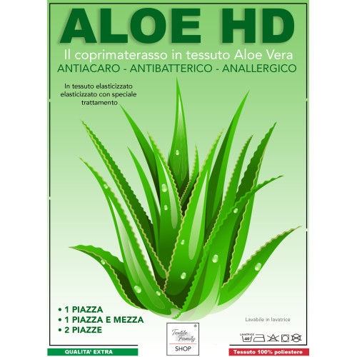 COPRIMATERASSO traversa ALOE VERA HD antiacaro e  anallergico MADE IN italy