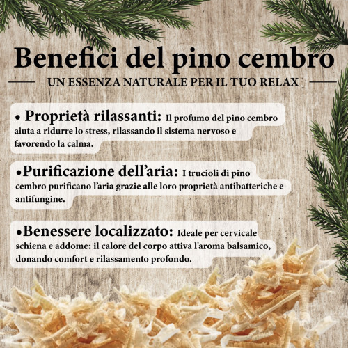 Cojín Pino Suizo Pino Dolomiti 30x20 y 40x40 - Perfume natural Made in Italy