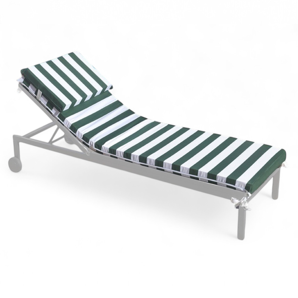 Blauer und grüner Pool-Liegestuhl-Topper mit Memory-Foam-Kissen - 7 cm abnehmbarer Bezug - Made in Italy