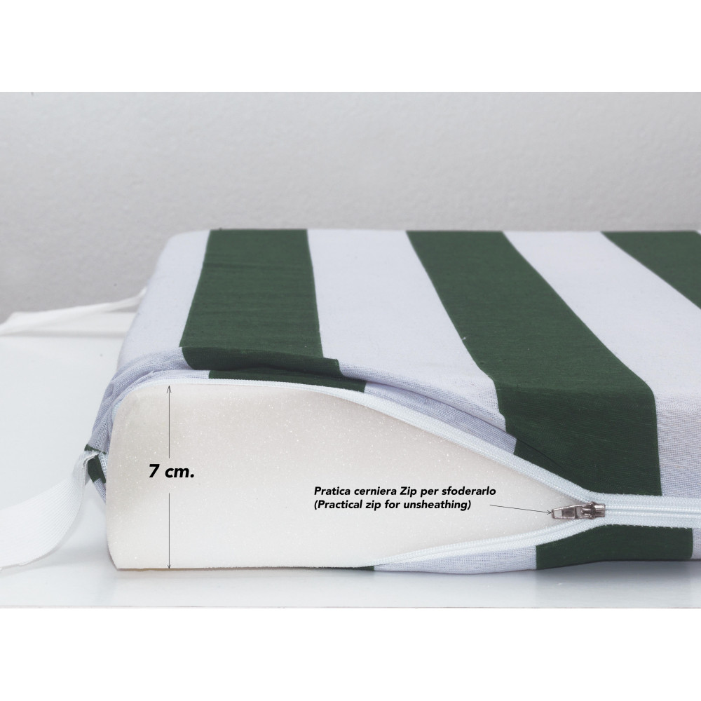 Memory-Foam-Kissen 40x60x7 cm mit weiß/grünem Bezug kombiniert mit dem Topper