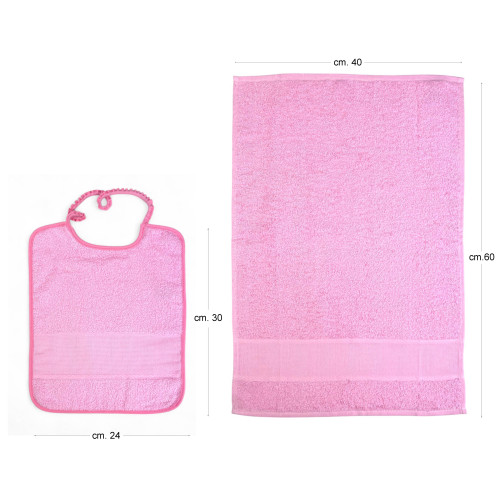 Pure Cotton Cloud Kindergarten Set with AIDA Canvas to Embroider - Sack + Bib + Towel