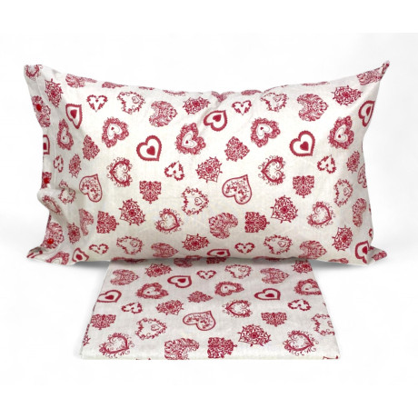 Miros Heart Sheets Set - Tyrolean Style 100% Cotton - Made in Italy