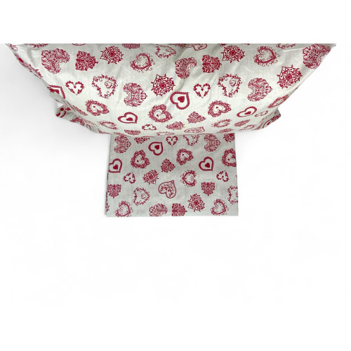 Miros Heart Sheets Set - Tyrolean Style 100% Cotton - Made in Italy