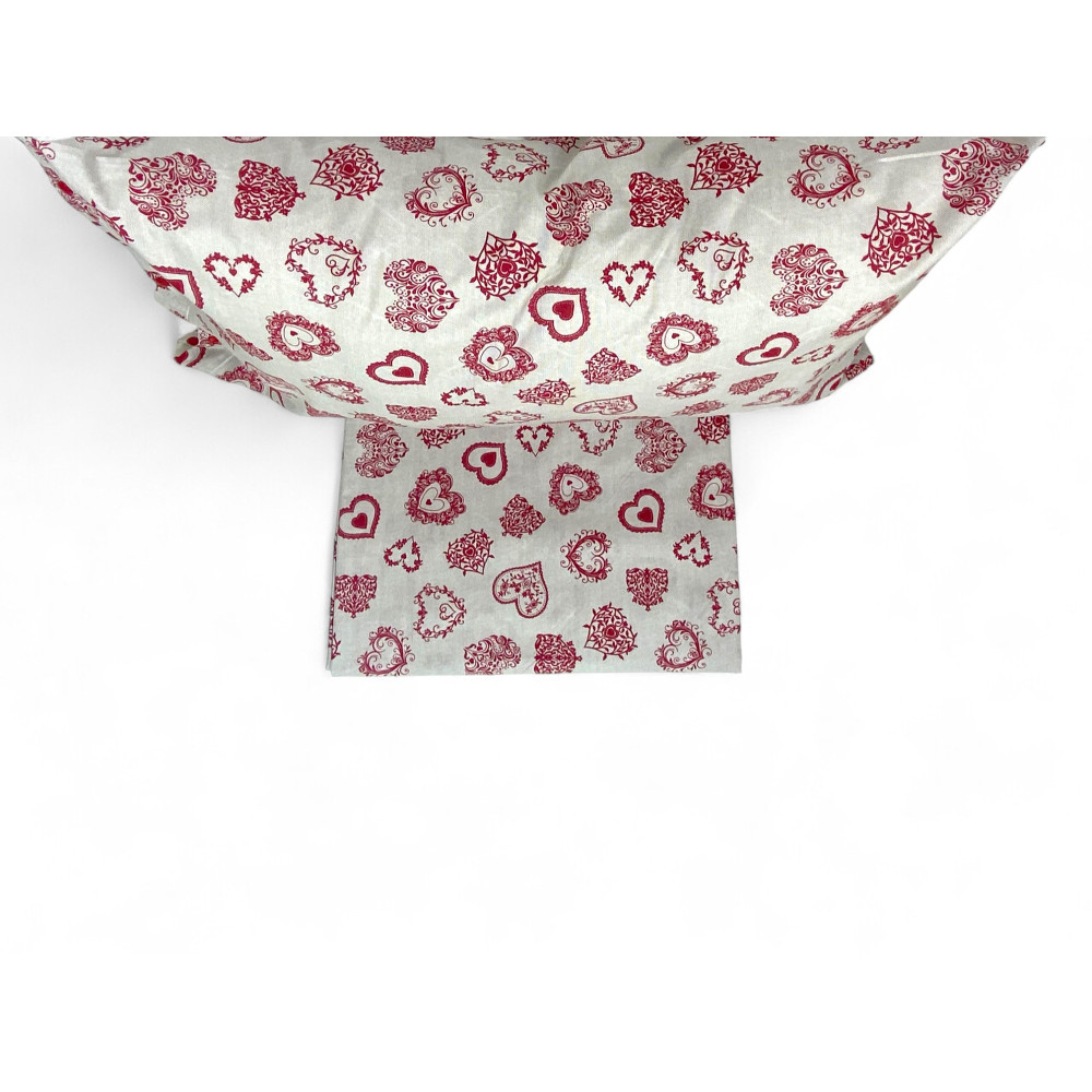 Housse de couette Miros Red Heart – 100 % coton, style tyrolien Made in Italy