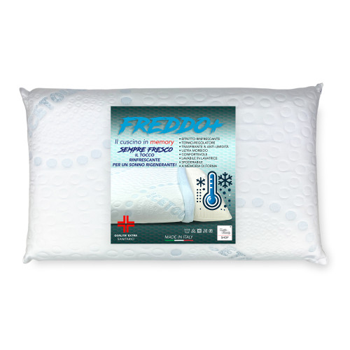 FREDDO+ Memory Foam Ice-Touch Kissen Vorderansicht mit Kühlbezug