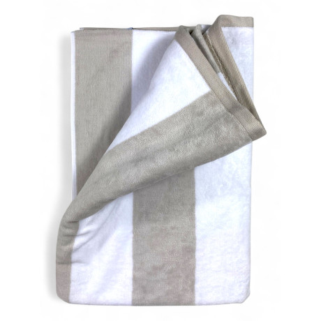 Forte dei Marmi jacquard beach towel with dove grey beige stripes 90x165 cm in terry cotton 2
