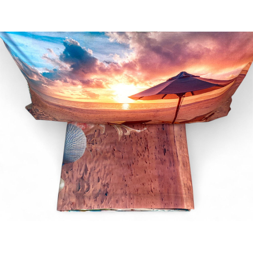Double-sided Estate Pillowcases - Sea and Flowers Digital Print on 100% Cotton