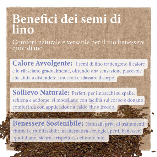Graines de lin lavées naturelles - pour les coussins chauffants et les compresses de bricolage