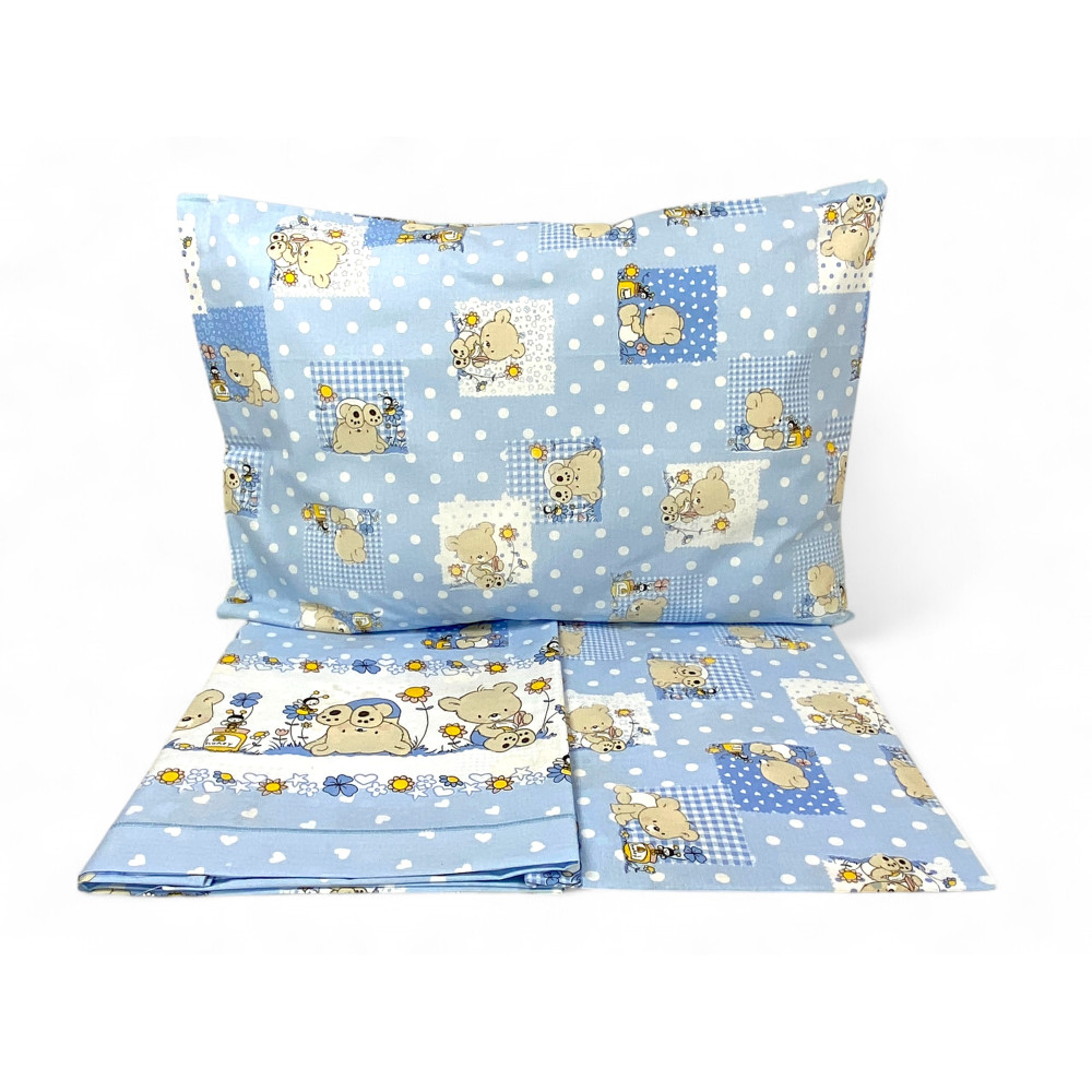 Pedro Cot Sheet Set – 100% Cotton Teddy Bears – Made in Italy