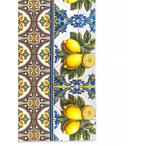 Tapis de cuisine antidérapant - Fantasia Maiolica Sicily - Fabriqué en Italie