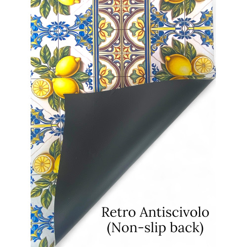 Tappeto Cucina Antiscivolo - Fantasia Maiolica Sicily - Made in Italy