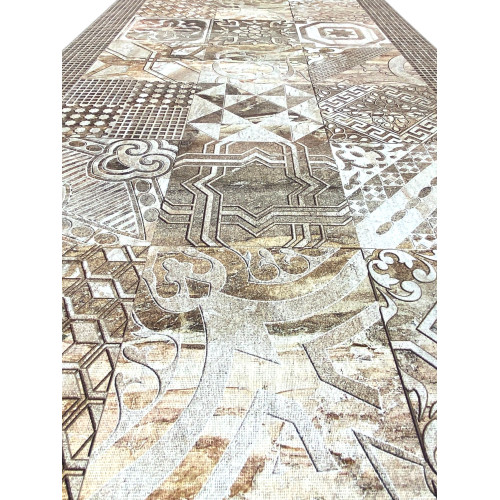 Vista completa tappeto runner Maiolica Beige elegante e neutro
