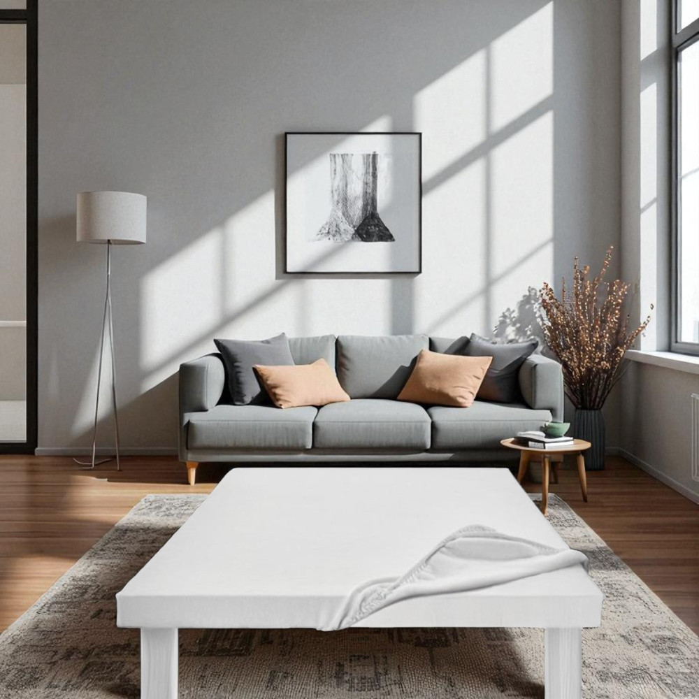 MOLLETONE Protège-table OXFORD sous nappe PROTECTEUR DE TABLE Blanc