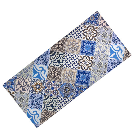 Tapis de cuisine antidérapant bleu mer