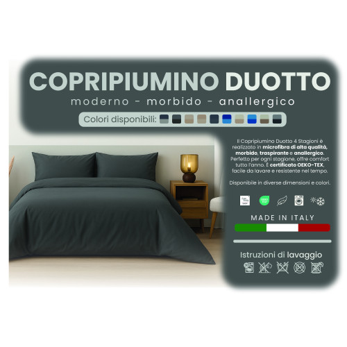 Duotto 4 Seasons Bettbezug in Haselnuss- und Taubengrau - atmungsaktive Mikrofaser, Öko-Tex-zertifiziert