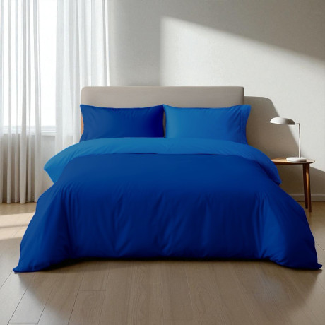 Copripiumino Duotto 4 Stagioni Blu e Cielo - Microfibra morbida e traspirante, Oeko-Tex 2
