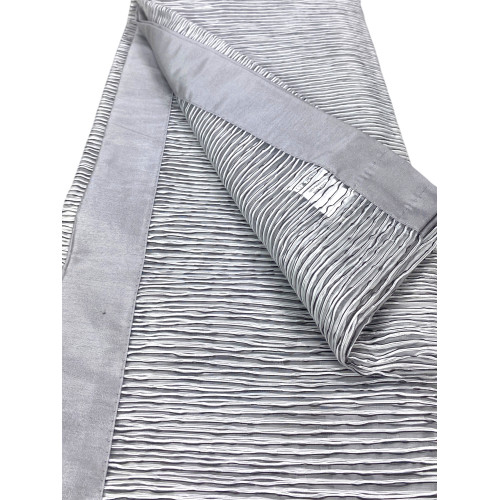 Oscar Grey Glass Curtain – Modern Semi-transparent Polyester Pair – 2 Ready-to-Use Sheets