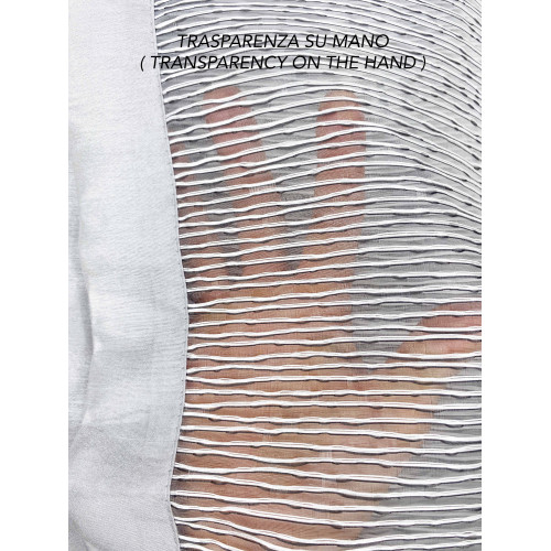 Semi-transparent striped fabric of the Oscar Grigio polyester curtain