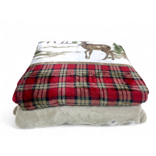 Plaid Sherpa Chalet – Coperta in Pile Agnellato Tirolese con Retro Tortora