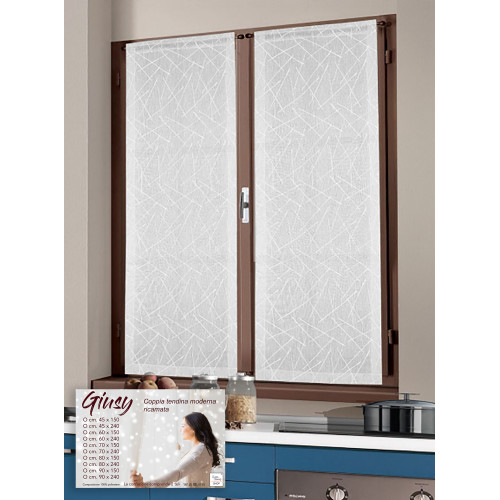 Giusy White curtain 70×240 cm – modern curtain for glass, semi-transparent and decorative