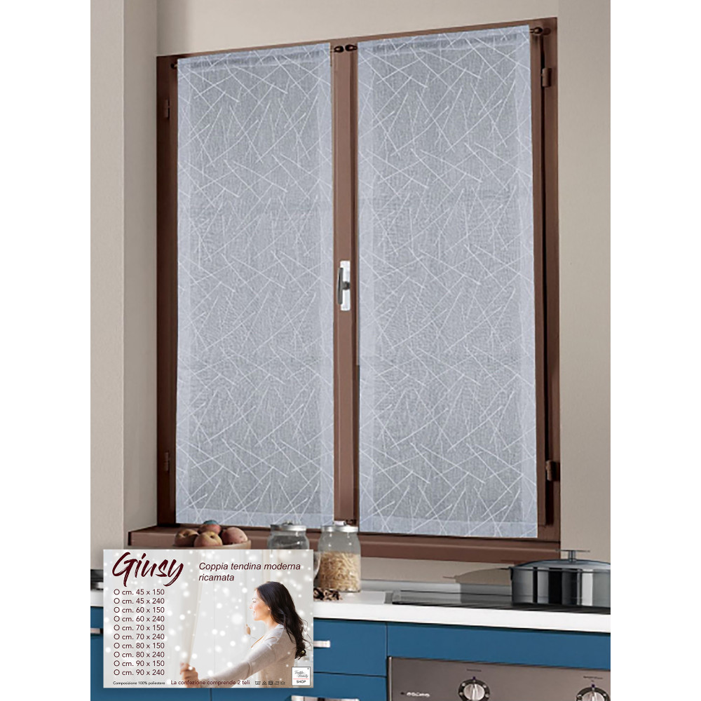 Giusy Grey curtain 70×240 cm – modern curtain for glass, semi-transparent and decorative