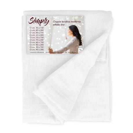 Coppia Tendine Vetro SIMPLY Bianco – Poliestere Bouclè Semitrasparente 2