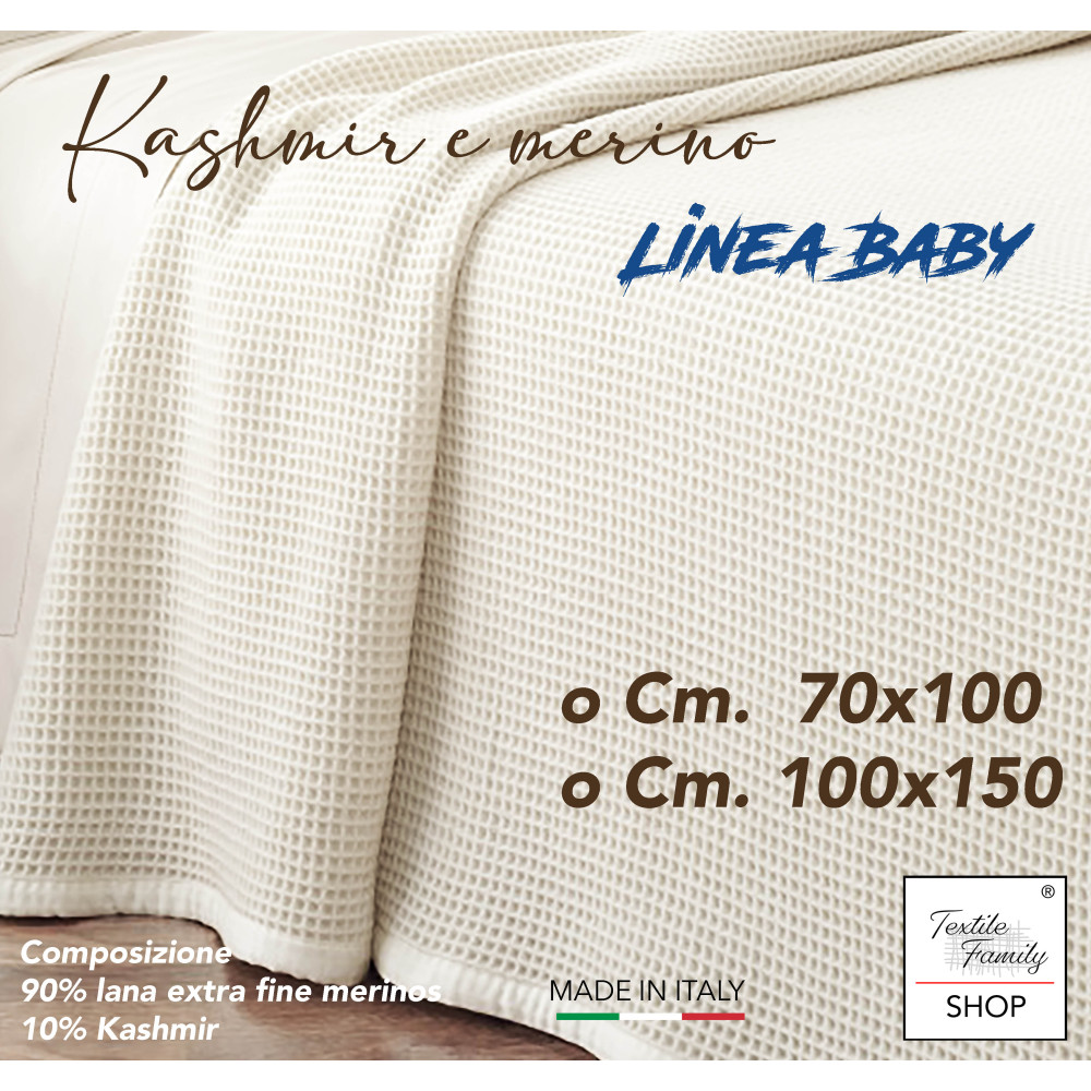 Merino & Kashmir Babydecke – Für Kinderbett, Babywanne, Kinderwagen, Kinderbett