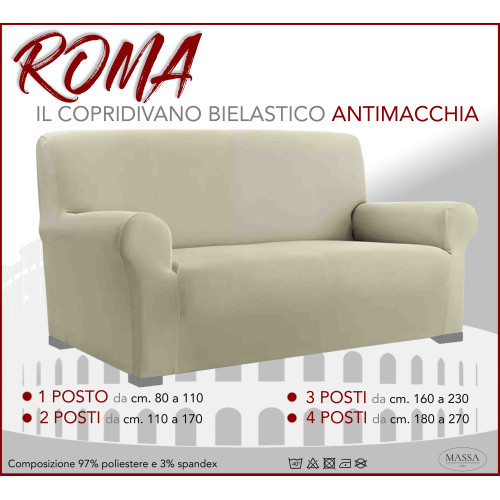 FUNDA DE SOFÁ Elástico universal ROMA antimanchas BEIGE