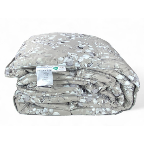 Piumone matrimoniale invernale Stream - Fantasia floreale beige elegante e resistente