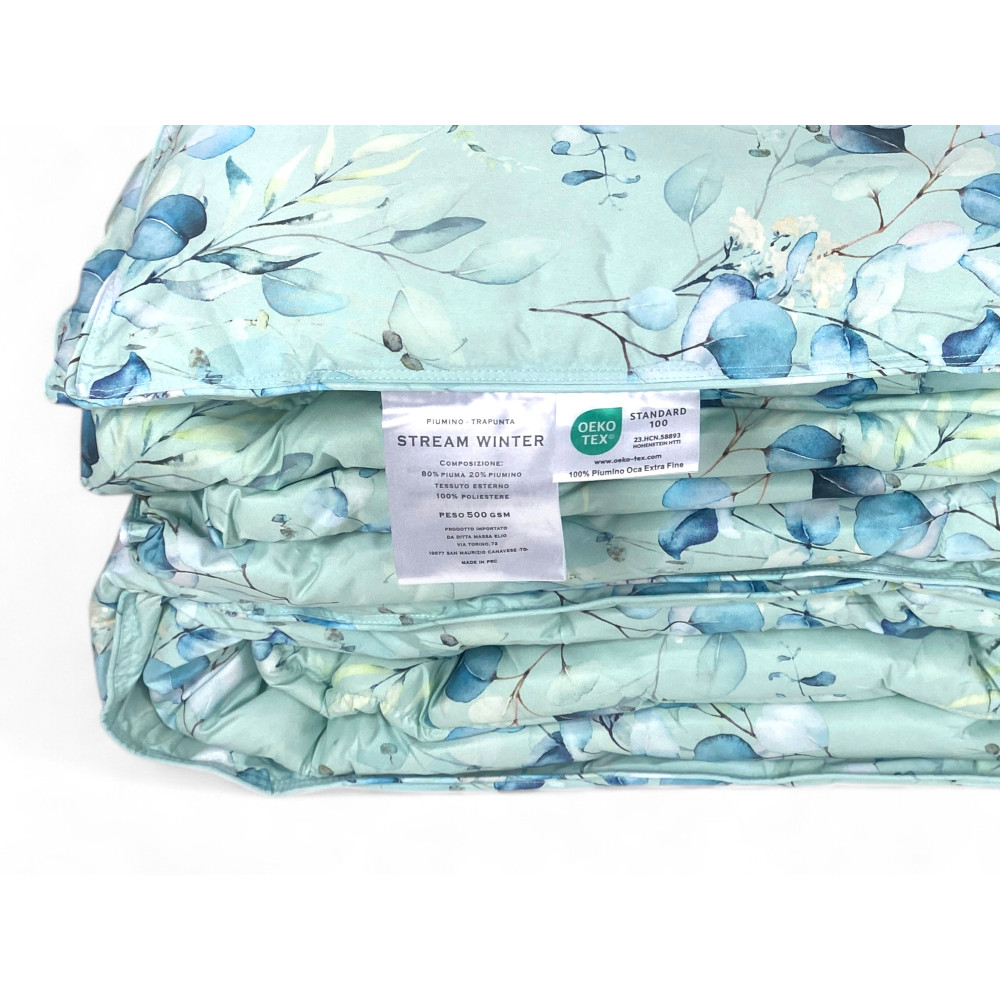 Stream Couette Double d’Hiver 500 gr - Couette Florale Verte