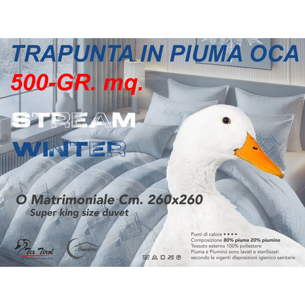 Piumone Matrimoniale Invernale Stream 500 gr - Piumino Floreale Verde