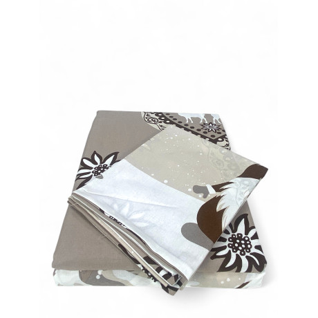 Copripiumino Tirolese Beige con Folletti - Double Face 100% Cotone 2