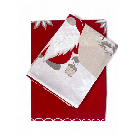 Copripiumino Tirolese Rosso con folletti natalizi - 100% cotone double face 2