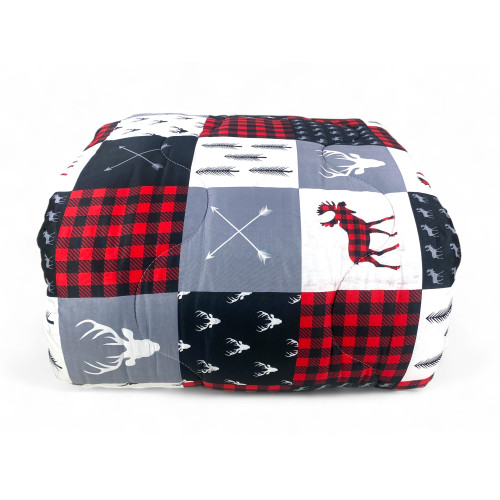 Quilt Folded Bow – Design nordique avec cerfs, flèches et carreaux à carreaux