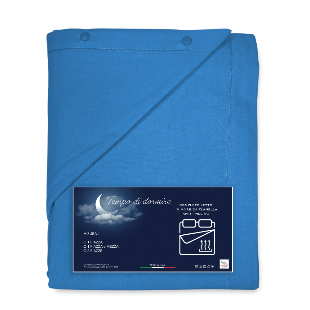 Hellblaue Winterlaken aus Fleece-Flanell – ideal für kalte Nächte
