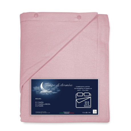 Solid pink flannel sheet set – 100% warm and soft cotton 2