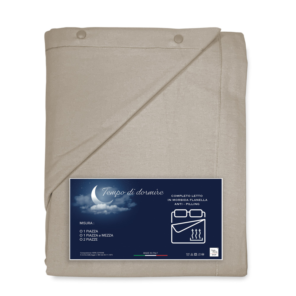 Winter taupe sheets made of fleece flannel – ideal for a comfortable sleep