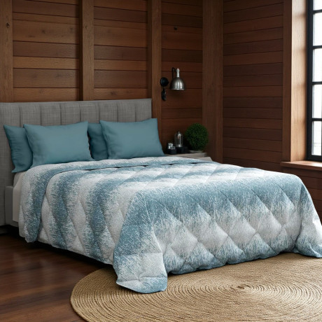 Kot Bollicine Teal Quilt - Couvre-lit en pur coton avec motif à bulles. 2